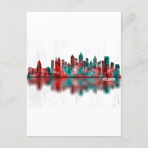 Atlanta Georgia Skyline Holiday Postcard