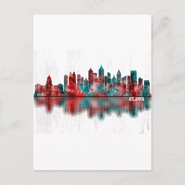 Atlanta Georgia Skyline Invitation Postcard (Front)