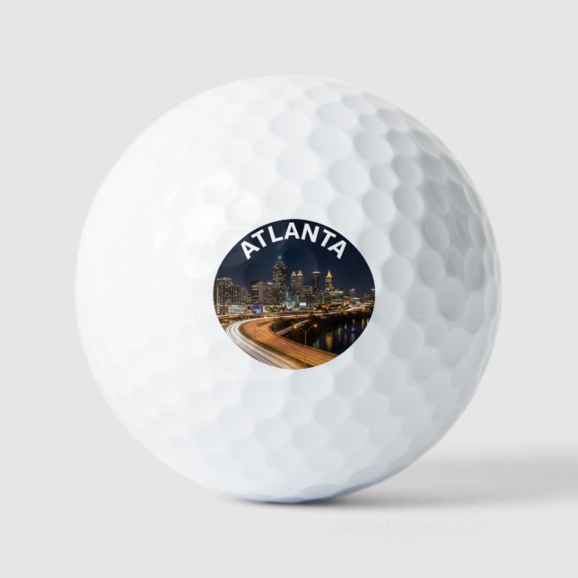 Atlanta Georgia Skyline, Night City Lights Souveni Golf Balls (Front)
