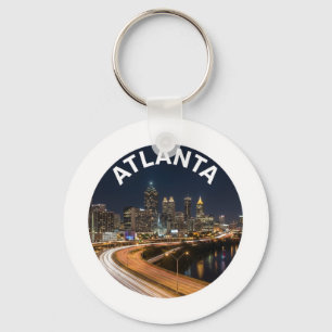 Atlanta Georgia Skyline, Night City Lights Souveni Key Ring