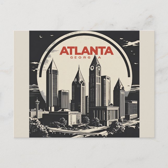 Atlanta Georgia Skyline Postcard (Front)