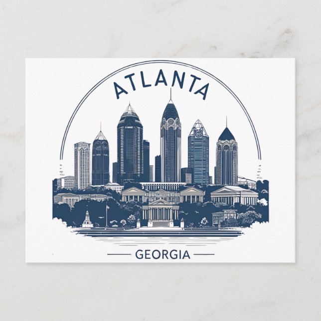 Atlanta Georgia Skyline Postcard (Front)
