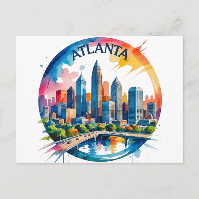 Atlanta Georgia Skyline Postcard (Front)