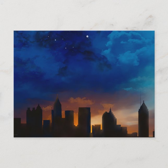 ATLANTA GEORGIA SKYLINE POSTCARD (Front)