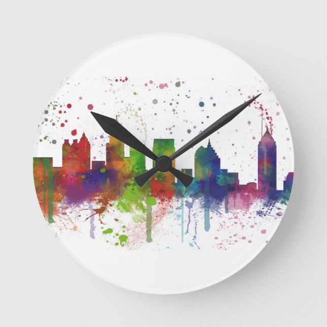 ATLANTA GEORGIA SKYLINE ROUND CLOCK (Front)