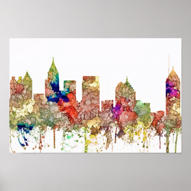 Atlanta Georgia Skyline SG-Faded Glory Poster (Front)