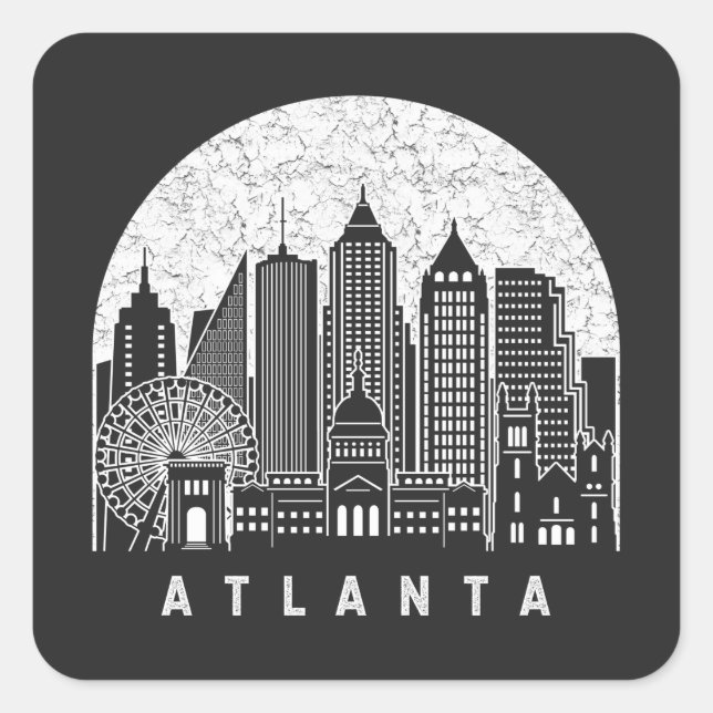 Atlanta Georgia Skyline Square Sticker (Front)