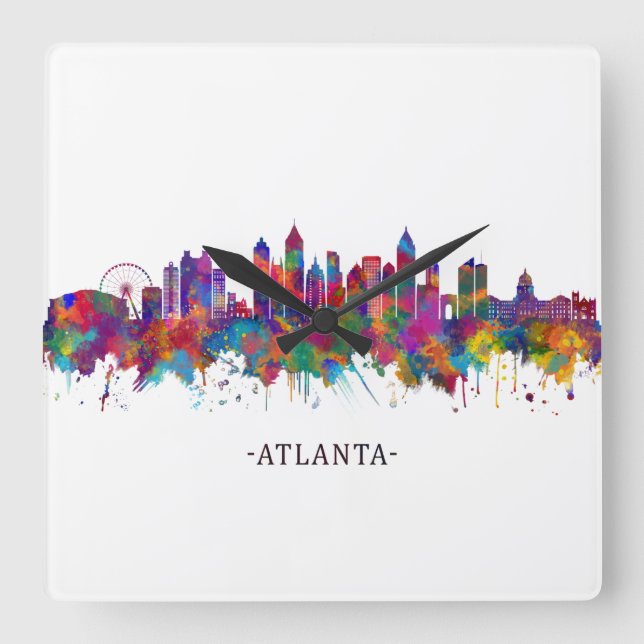 Atlanta Georgia Skyline Square Wall Clock (Front)
