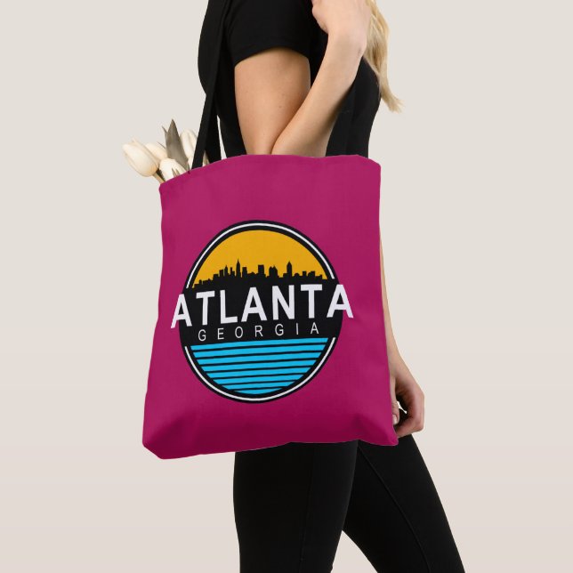 Atlanta Georgia Skyline T-Shirt Tote Bag (Close Up)