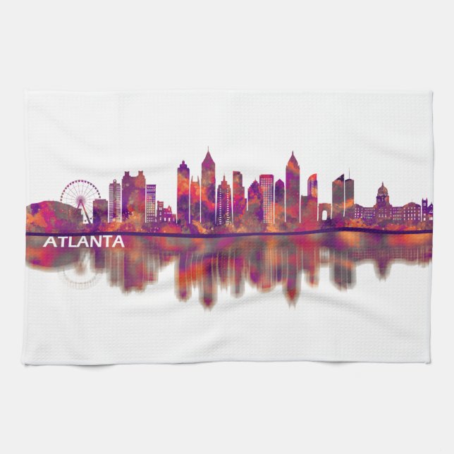 Atlanta Georgia Skyline Tea Towel (Horizontal)
