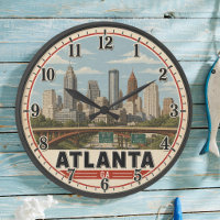 Atlanta Georgia Skyline Vintage Travel Poster 