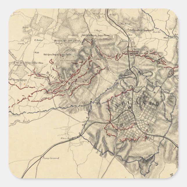 Atlanta, Georgia Square Sticker (Front)