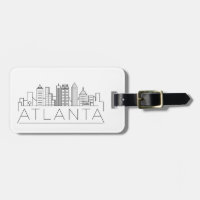 Atlanta, Georgia Stylised Skyline Luggage Tag