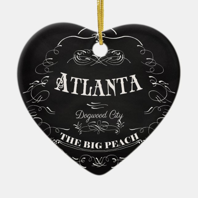Atlanta, Georgia - The Big Peach Ceramic Tree Decoration (Front)
