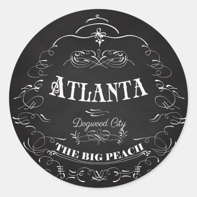 Atlanta, Georgia - The Big Peach Classic Round Sticker (Front)
