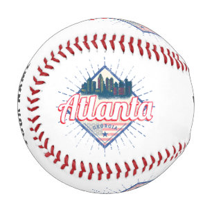 Atlanta Georgia United States Retro Skyline Baseball