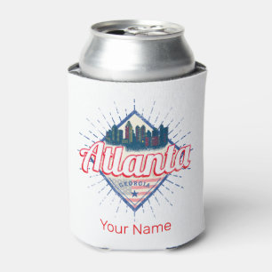 Atlanta Georgia United States Retro Skyline Can Cooler
