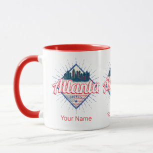 Atlanta Georgia United States Retro Skyline Mug