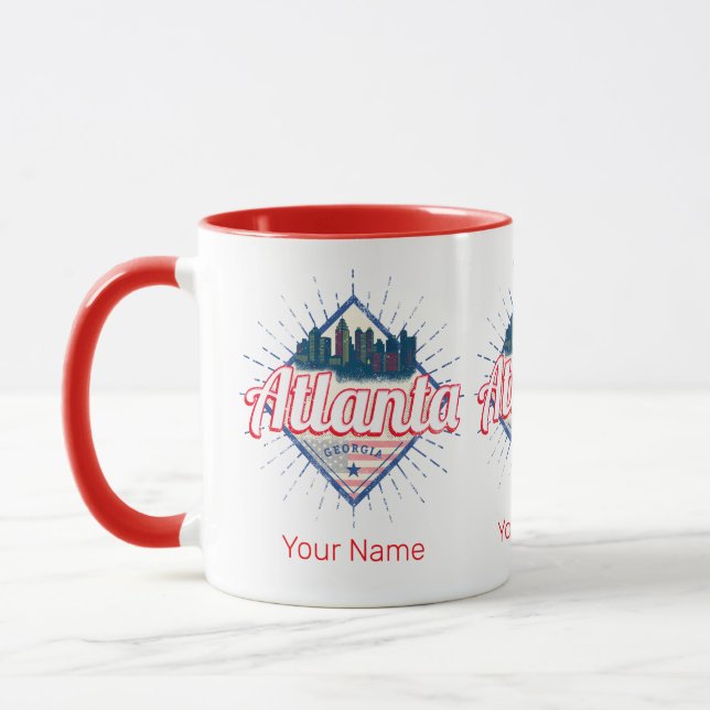 Atlanta Georgia United States Retro Skyline Mug (Left)