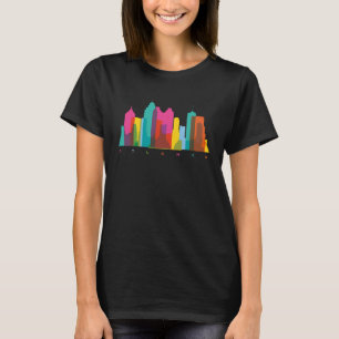 Atlanta Georgia USA Skyline Silhouette Outline Ske T-Shirt
