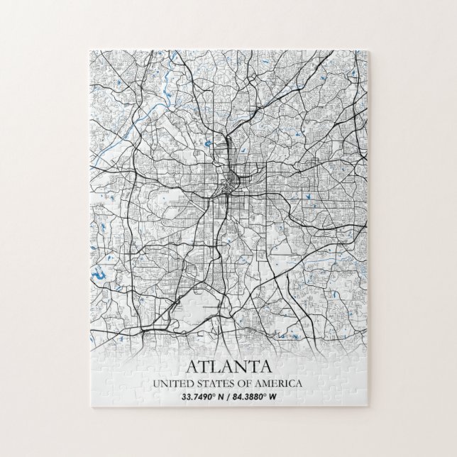 Atlanta Georgia USA Travel City Map Jigsaw Puzzle (Vertical)
