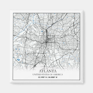 Atlanta Georgia USA Travel City Map Magnet