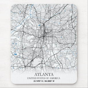 Atlanta Georgia USA Travel City Map Mouse Mat