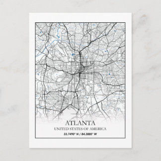 Atlanta Georgia USA Travel City Map Postcard