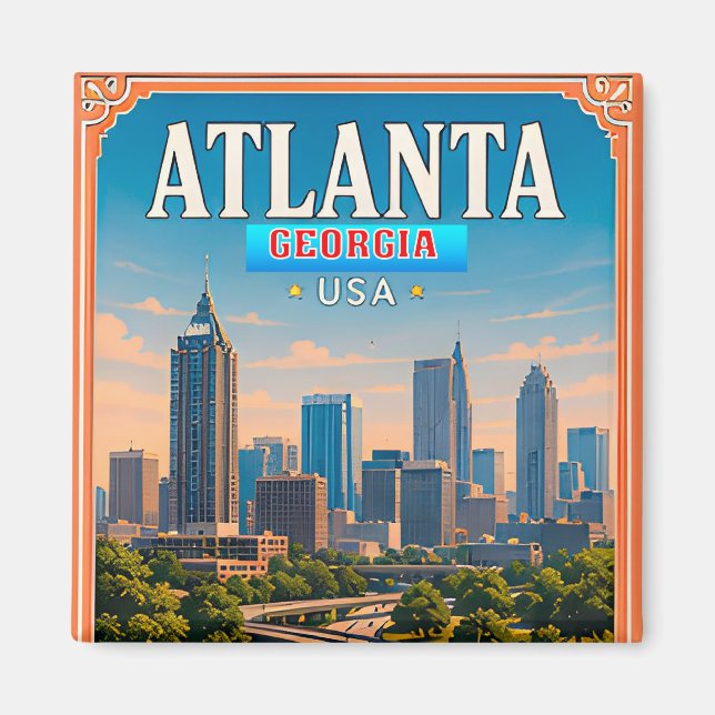 🍑 Atlanta Georgia Vacation Memory Magnet (Front)