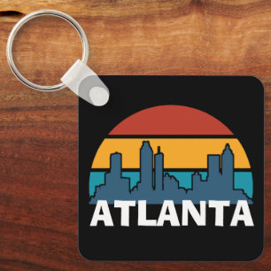 Atlanta Georgia Vintage Sunset Cityscape Key Ring