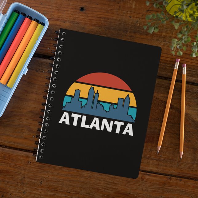 Atlanta Georgia Vintage Sunset Cityscape Notebook (Atlanta Georgia Retro Sunset Cityscape Notebook)