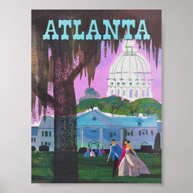 Atlanta Georgia Vintage Travel Poster (Front)