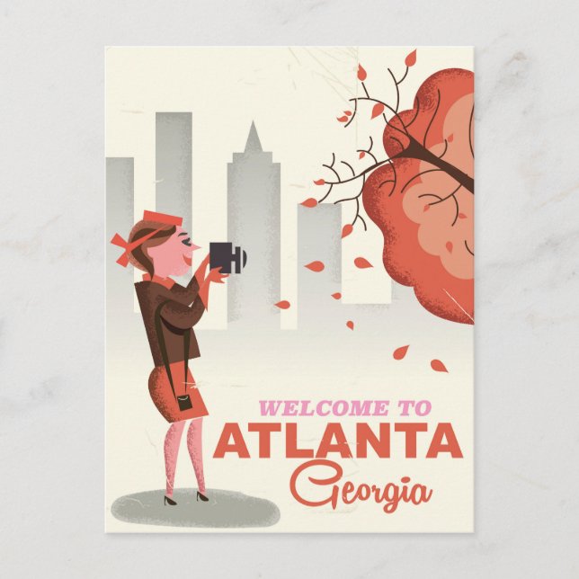 Atlanta Georgia vintage travel poster Postcard (Front)