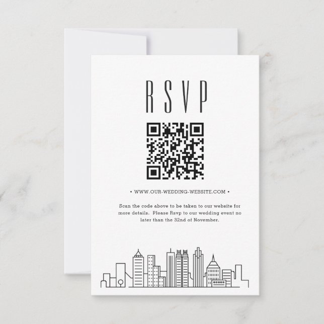 Atlanta, Georgia Wedding QR code RSVP (Front)