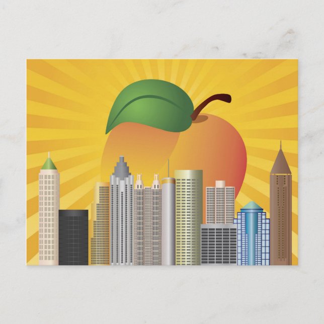 Atlanta Georgia with Peach Postcard (Front)