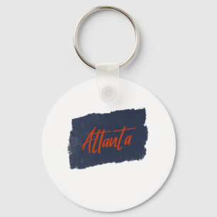 Atlanta Handwritten Red Typography Key Ring