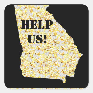 ATLANTA HELP US SQUARE STICKER