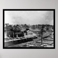 Atlanta Lard Oil Factory and Railroad Cars 1864