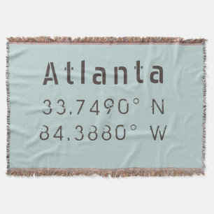 Atlanta Latitude & Longitude Throw Blanket