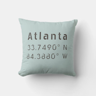 Atlanta Longitude Latitude Throw Pillow
