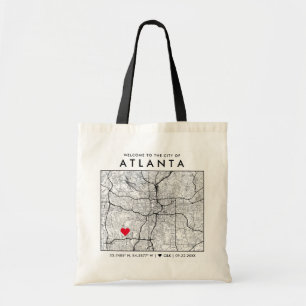 Atlanta Love Locator   City Map Wedding Welcome Tote Bag