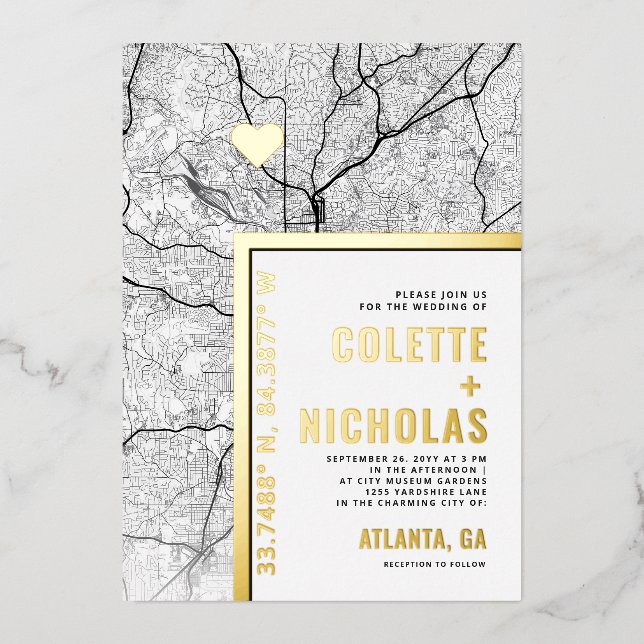 Atlanta Love Locator | City Themed Wedding (Front)