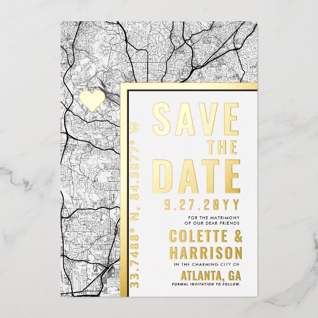 Atlanta Love Locator | Wedding Save the Date (Front)