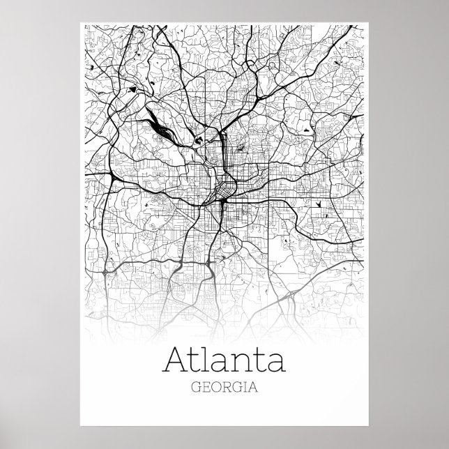 Atlanta Map - Georgia - City Map Poster (Front)