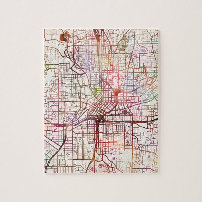 atlanta map painting jigsaw puzzle (Vertical)