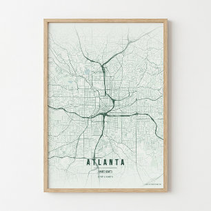 Atlanta Map Print Georgia Forest Wallart Poster