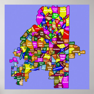 Atlanta Neighbourhood Map Poster