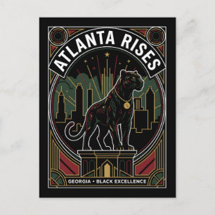 Atlanta Rises Black Panther Black Excellence Art Postcard