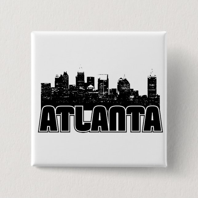 Atlanta Skyline 15 Cm Square Badge (Front)