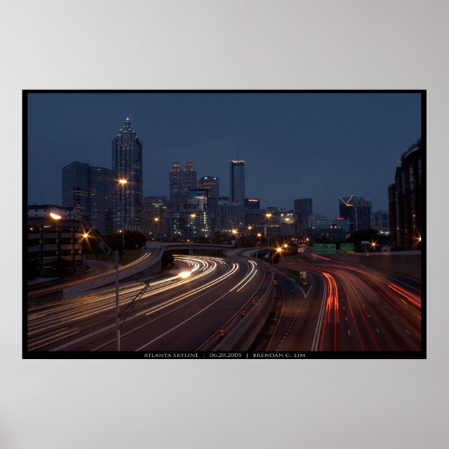 Atlanta Skyline at Dusk Poster (Front)